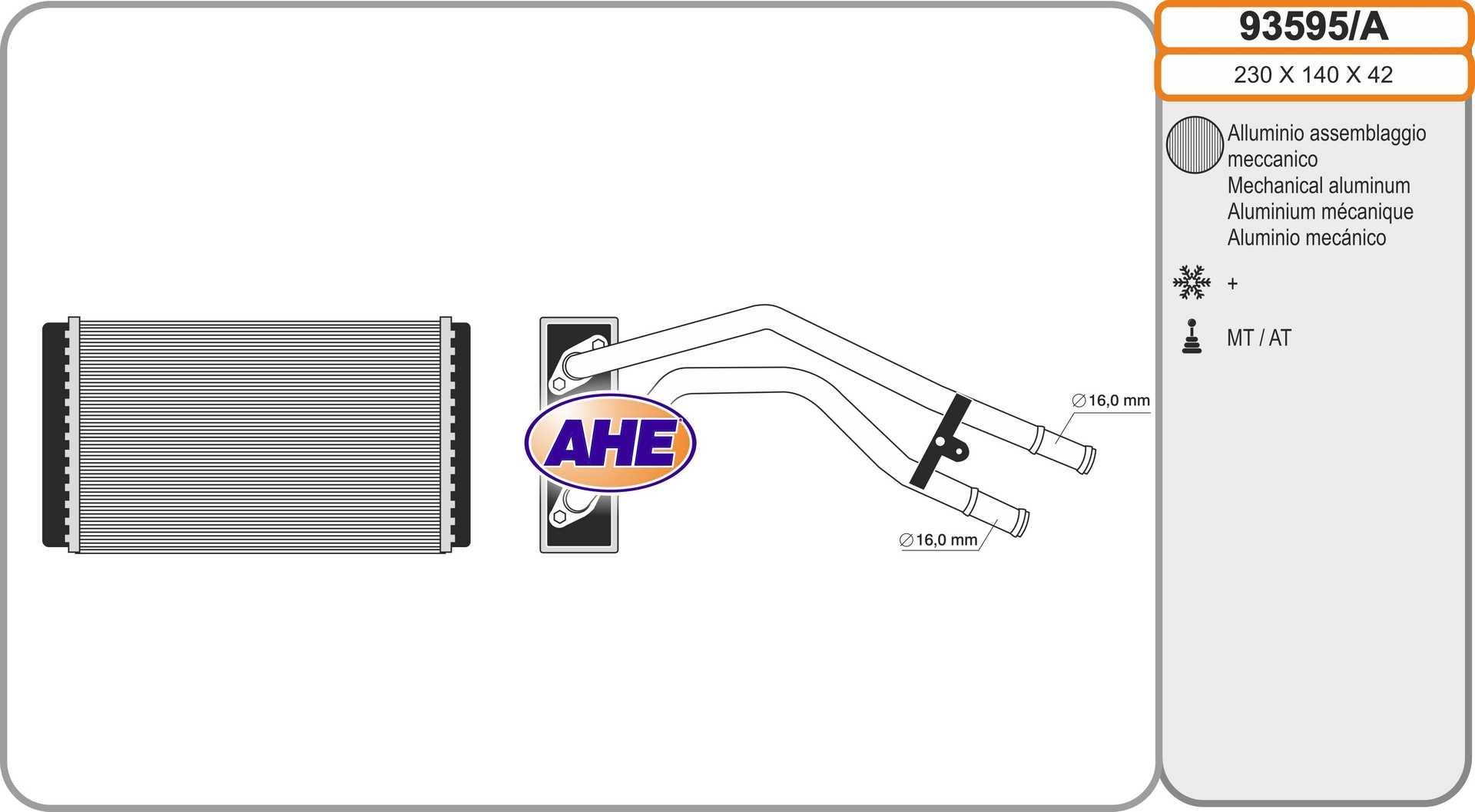 AHE Siltummainis, Salona apsilde 93595/A 93595/A AHE Salona apsildes radiators Ford lēti