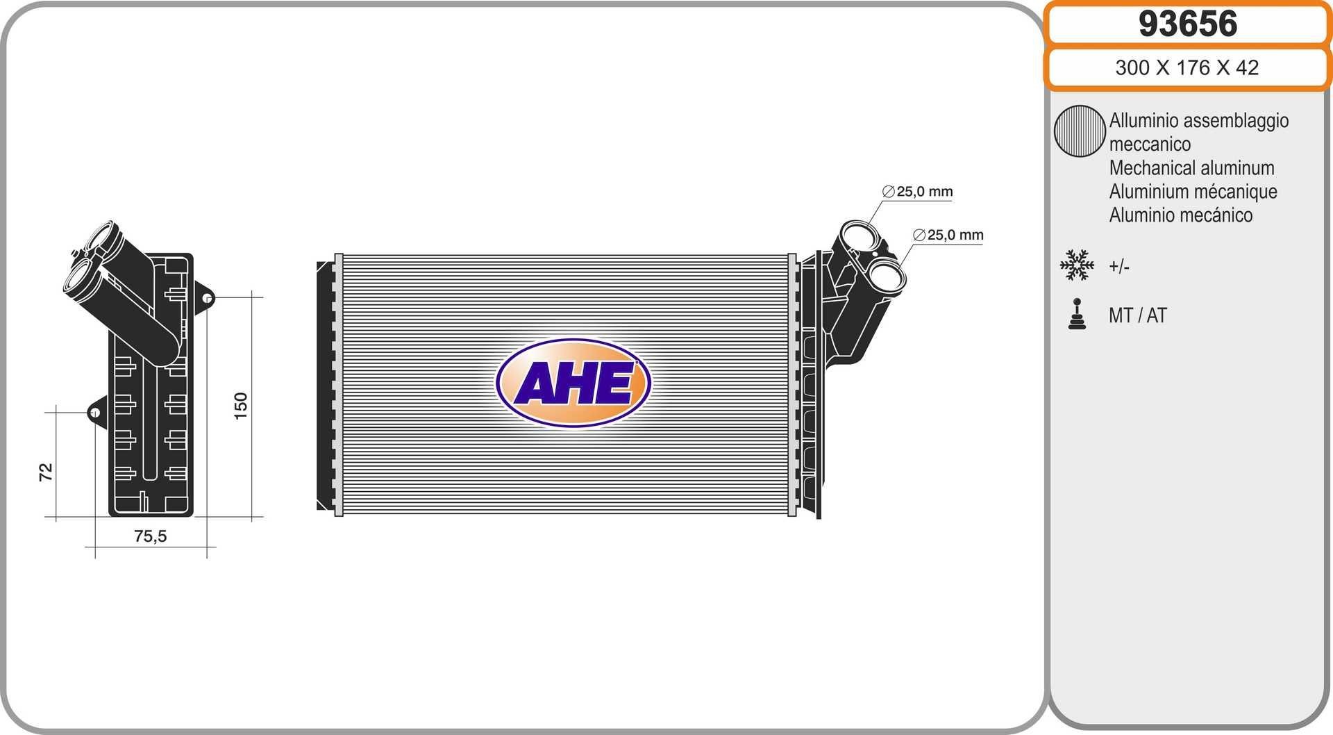 AHE Värmepaket 93656 AHE 93656 Värmepaket Peugeot Expert 224 original
