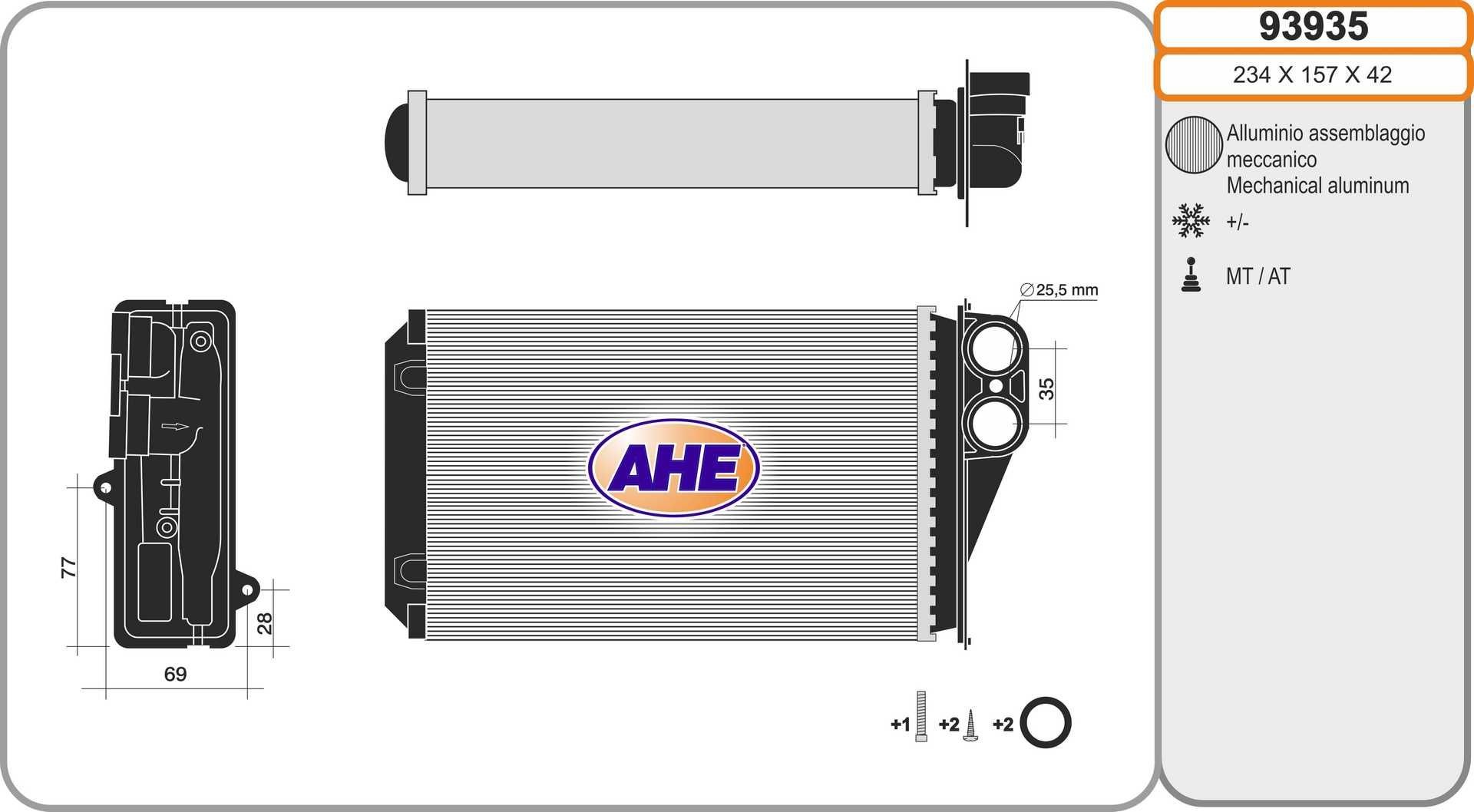 AHE Varmeapparat register 93935 Varmeregister AHE CAYENNE 93935 billige