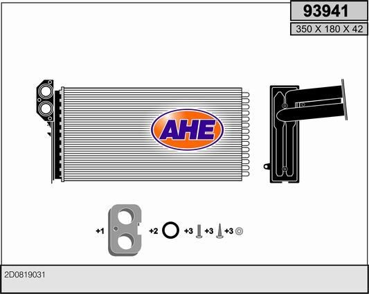 AHE Permutador de calor, aquecimento do habitáculo 93941 Radiador do ar quente AHE Volkswagen LUPO 93941