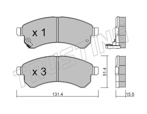 TRUSTING Kit pastiglie freni 946.0 TRUSTING 946.0 Kit pastiglie freni TATA (TELCO) Indica Vista 1.4 LPG 75 CV 2015