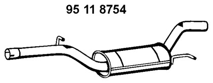 EBERSPÄCHER Uitlaat middendemper 95 11 8754 Jeep CHEROKEE Tussendemper EBERSPÄCHER 95 11 8754
