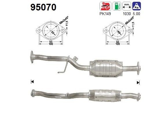 Catalyseur AS 95070 AS 95070 Pré catalyseur TOYOTA AVENSIS 1999