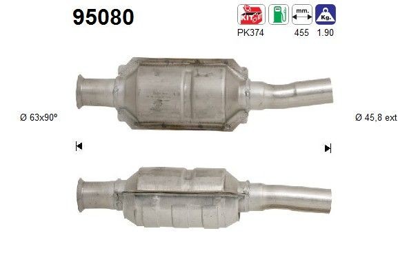 Katalüsaator AS 95080 AS 95080: Katalüsaator Toyota COROLLA 1999