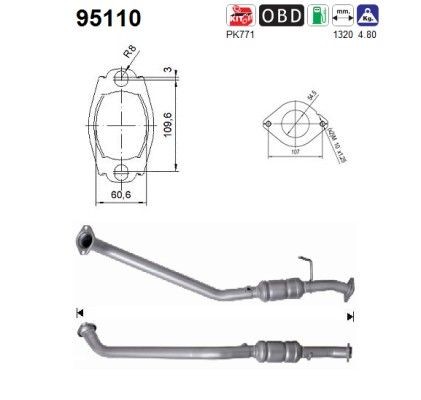 Katalyzátor AS 95110 AS 95110 Katalyzátor TOYOTA PREVIA 2010