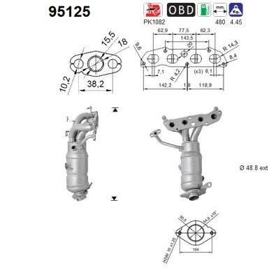 AS Katalizators 95125 Katalizators Daihatsu L7_ 95125 AS