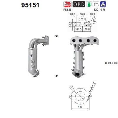 Katalyzátor AS 95151 AS 95151 Katalyzátor TOYOTA PREVIA 2010