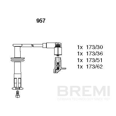 BREMI Bougiekabels 957 957 Bougiekabelset FIAT DOBLO BREMI
