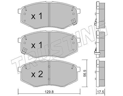 TRUSTING Τακάκια φρένων 958.0 Σετ τακάκια TRUSTING HYUNDAI 958.0