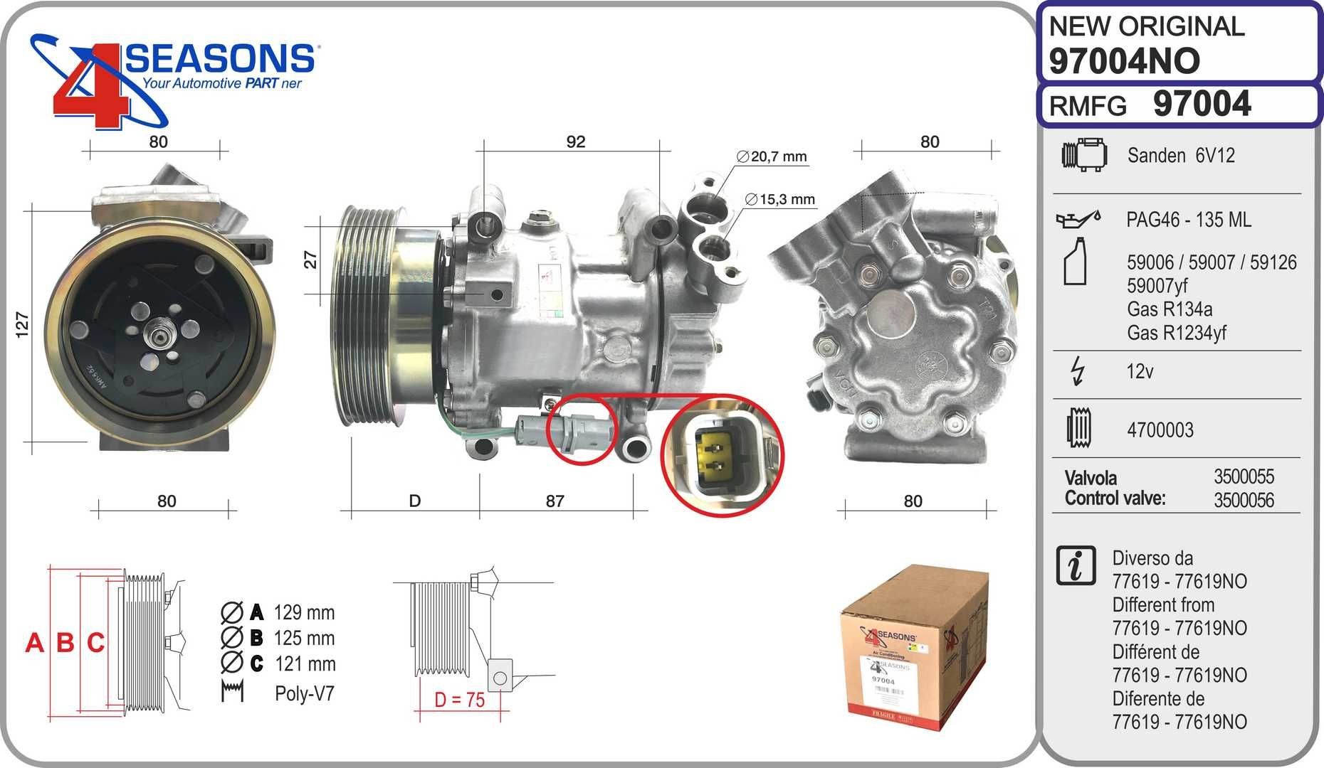 AHE Aircopomp 97004 97004 Compressor RENAULT VEL SATIS AHE