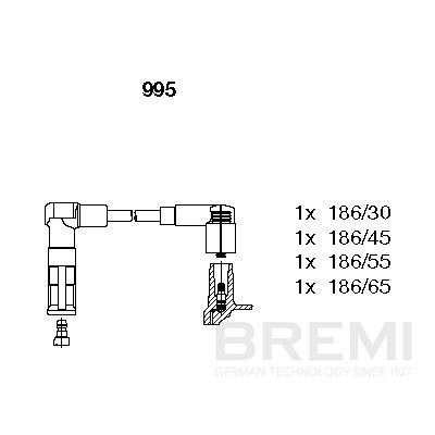 BREMI Süütesüsteemikomplekt 995 995 Küünlajuhtmed PEUGEOT 308 BREMI
