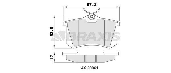 BRAXIS Bremseklodser AA0005 Bremseklodser BRAXIS Skoda FABIA AA0005