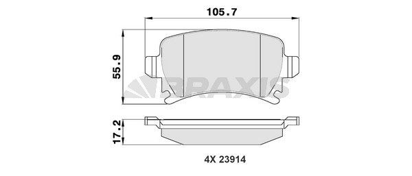 BRAXIS Bromsbelägg AA0021 SKODA bromsbelägg sport BRAXIS AA0021