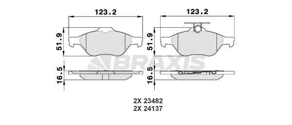 BRAXIS Brzdové doštičky/platničky AA0022 Športové brzdové doštičky JAGUAR BRAXIS AA0022