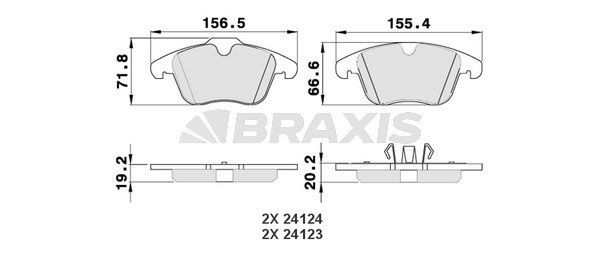BRAXIS Jarrupalat, levyjarru AA0044 VOLVO Kilpajarrupalat BRAXIS AA0044