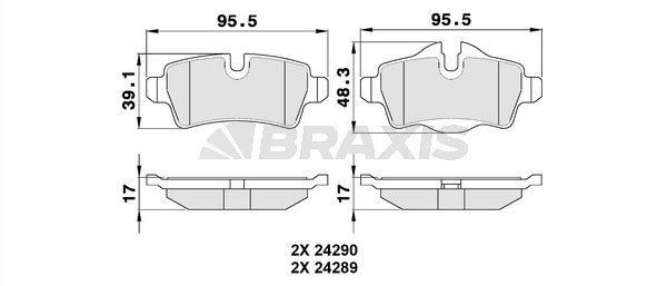 BRAXIS Piduriklotsid AA0101 Sport piduriklotsid BRAXIS MINI AA0101