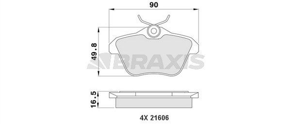 BRAXIS Piduriklotsid AA0166 Sport piduriklotsid BRAXIS MINI AA0166