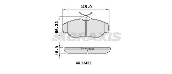 BRAXIS Bromsbelägg AA0212 LAND ROVER bromsbelägg sport BRAXIS AA0212