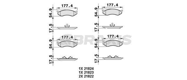 BRAXIS Τακάκια φρένων AA0247 BRAXIS Αγωνιστικά τακάκια JEEP AA0247