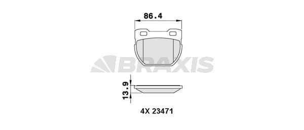 BRAXIS Piduriklotsid AA0293 Sport piduriklotsid MINI BRAXIS AA0293