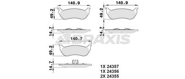 BRAXIS Τακάκια φρένων AA0355 BRAXIS Αγωνιστικά τακάκια JEEP AA0355