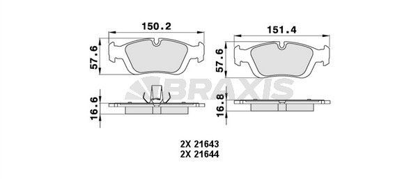 BRAXIS Bremseklosser AA0414 Bremsekloss-sett BRAXIS X5 AA0414 billige