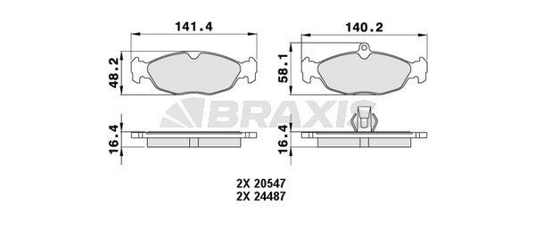 BRAXIS Brzdové doštičky/platničky AA0470 Športové brzdové doštičky BRAXIS JAGUAR AA0470