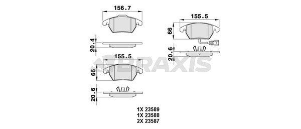 BRAXIS Bremseklodser AB0004 Bremseklods BRAXIS FABIA AB0004 billig