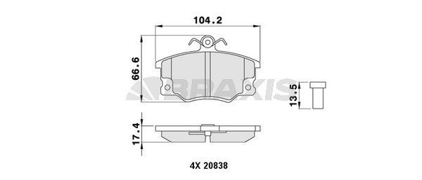 BRAXIS Kit pastiglie freni AB0019 AB0019 BRAXIS Pastiglie freno sportive ALFA ROMEO prezzo