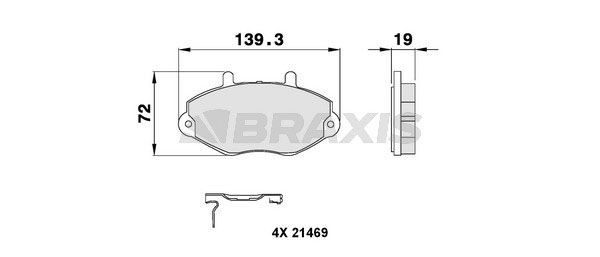 BRAXIS Kit pastiglie freni AB0096 AB0096 Pastiglie freno sportive BRAXIS Ford
