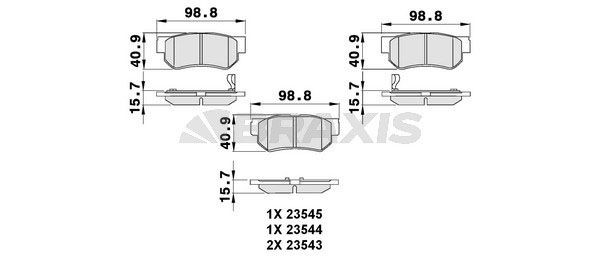 BRAXIS Piduriklotsid AB0097 Sport piduriklotsid BRAXIS SSANGYONG AB0097