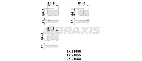 BRAXIS Kit pastiglie freni AB0105 AB0105 Pastiglie freno sportive BRAXIS Kia