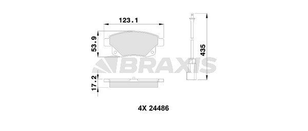 BRAXIS Kit pastiglie freni AB0109 AB0109 Pastiglie freno sportive BRAXIS Ford