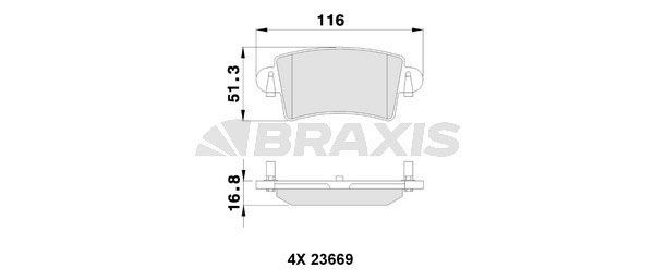 BRAXIS Bromsbelägg AB0113 AB0113 BRAXIS Bromsklossar Opel