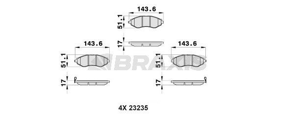 BRAXIS Remblokken AB0158 Race-remblokken CHEVROLET BRAXIS AB0158