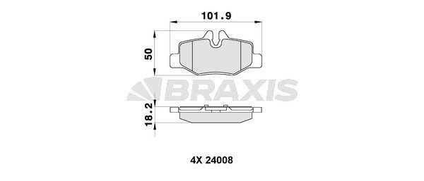 BRAXIS Brake pad set AB0164 AB0164 BRAXIS brake pads for MERCEDES-BENZ PAGODE