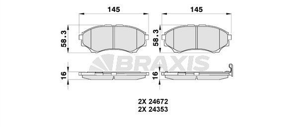 BRAXIS Τακάκια φρένων AB0178 BRAXIS Αγωνιστικά τακάκια MAZDA AB0178