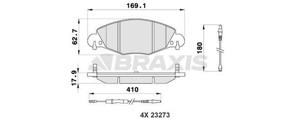 BRAXIS Bremseklodser AB0188 AB0188 BRAXIS Sports bremseklodser Citroën billig