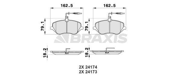 BRAXIS Kit pastiglie freni AB0194 AB0194 Pastiglie freno sportive BRAXIS Peugeot