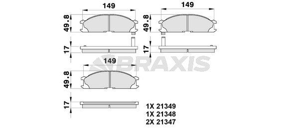 BRAXIS Kit pastiglie freni AB0196 AB0196 Pastiglie freno sportive BRAXIS Nissan
