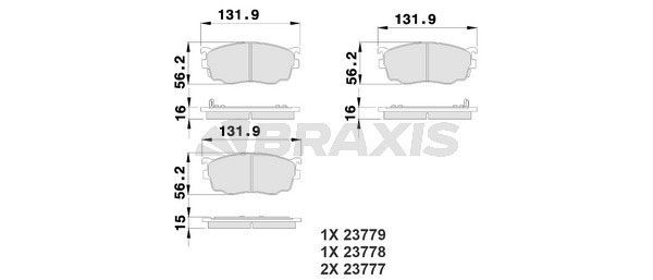 BRAXIS Τακάκια φρένων AB0209 BRAXIS Αγωνιστικά τακάκια MAZDA AB0209