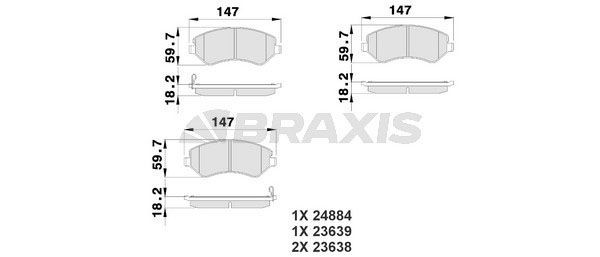 BRAXIS Τακάκια φρένων AB0217 Αγωνιστικά τακάκια JEEP BRAXIS AB0217
