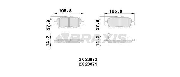 BRAXIS Bremseklodser AB0225 AB0225 BRAXIS Sports bremseklodser Nissan billig