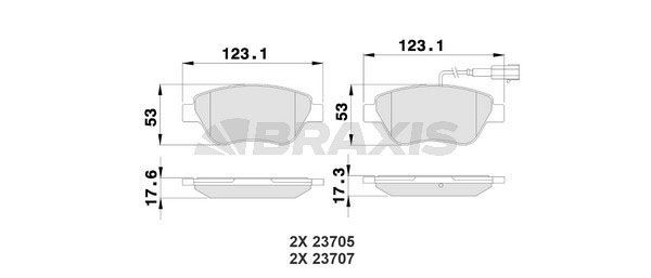 BRAXIS Kit pastiglie freni AB0228 AB0228 BRAXIS Pastiglie freno sportive CITROËN prezzo