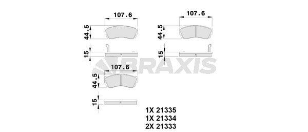 BRAXIS Bremseklodser AB0239 BRAXIS Sports bremseklodser SUBARU AB0239