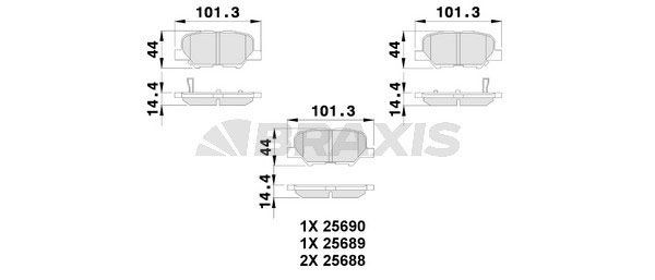 BRAXIS Jarrupalat, levyjarru AB0240 AB0240 BRAXIS Jarrupalat CITROЁN SAXO