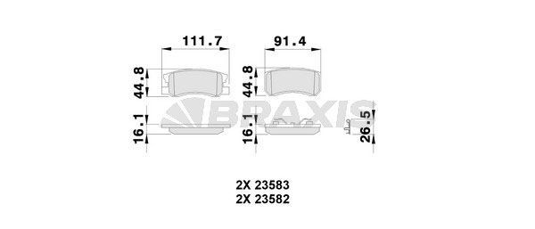 BRAXIS Kit pastiglie freni AB0246 AB0246 BRAXIS Pastiglie freno sportive PEUGEOT prezzo