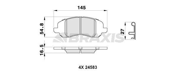 BRAXIS Τακάκια φρένων AB0253 Αγωνιστικά τακάκια JEEP BRAXIS AB0253