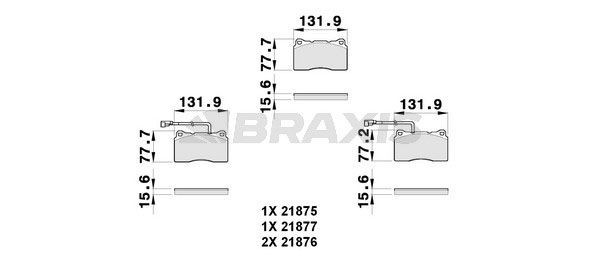 BRAXIS Kit pastiglie freni AB0261 AB0261 Pastiglie freno sportive ALFA ROMEO BRAXIS costo