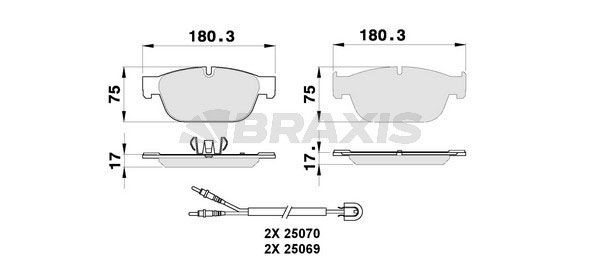 BRAXIS Bromsbelägg AB0269 PEUGEOT bromsbelägg sport BRAXIS AB0269